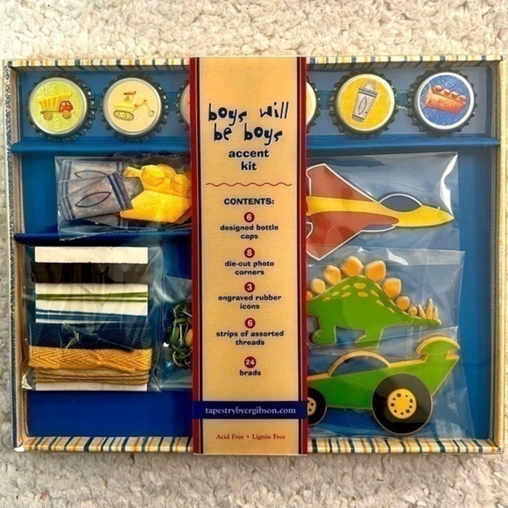 C.R. Gibson Tapestry "Boys Will Be Boys" Scrapbooking Accent Kit